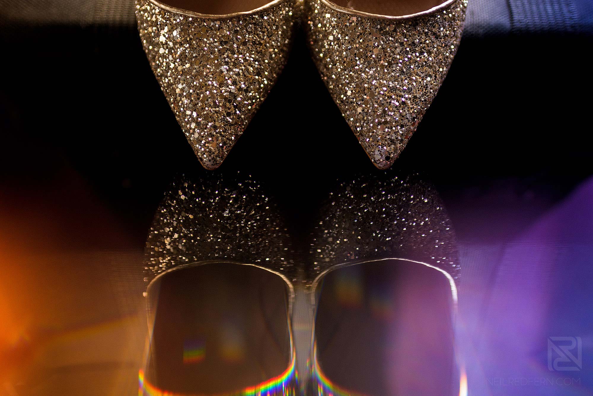 creative photograph of bride's shoes