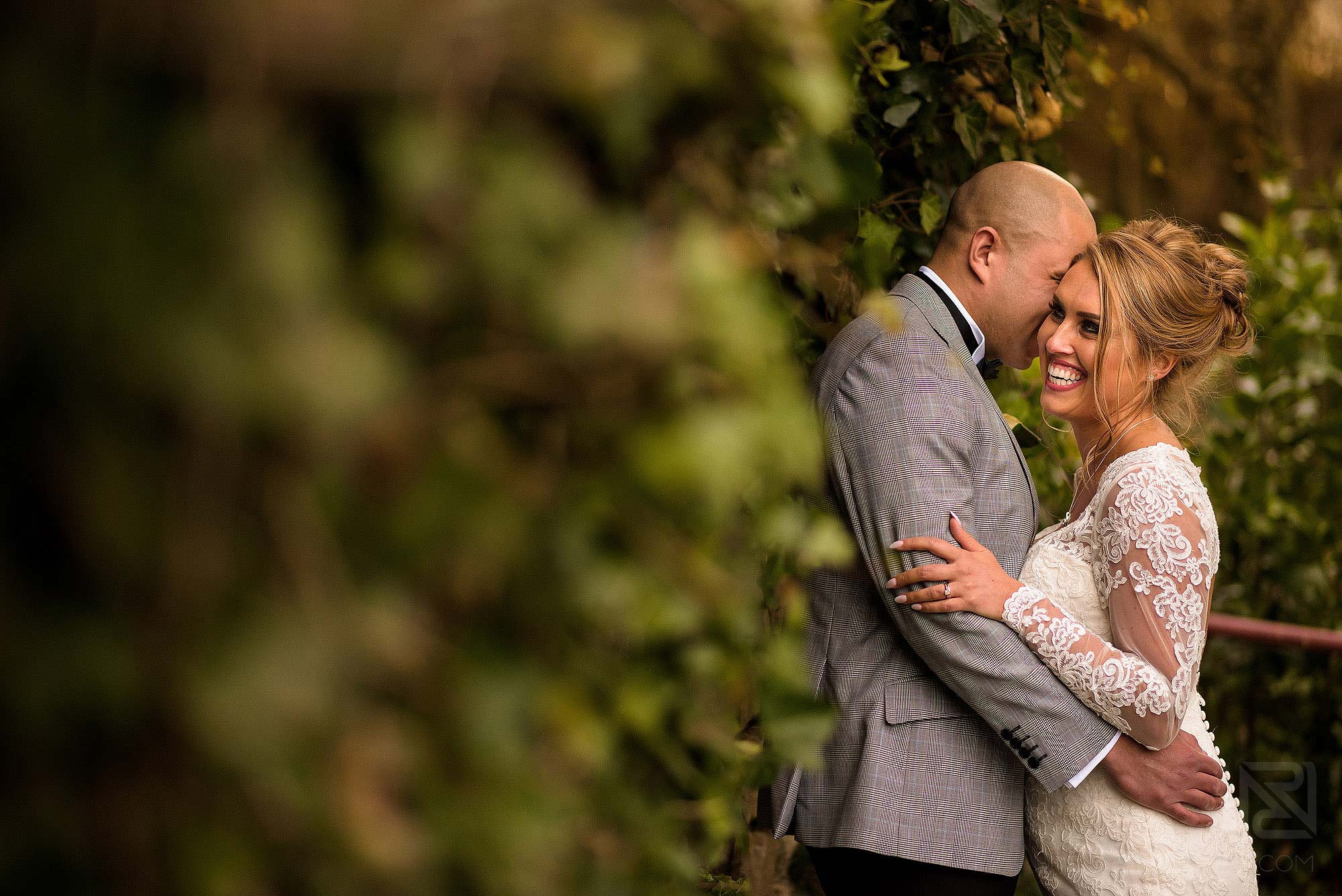 bride and groom portrait at Mitton Hall in Lancashire