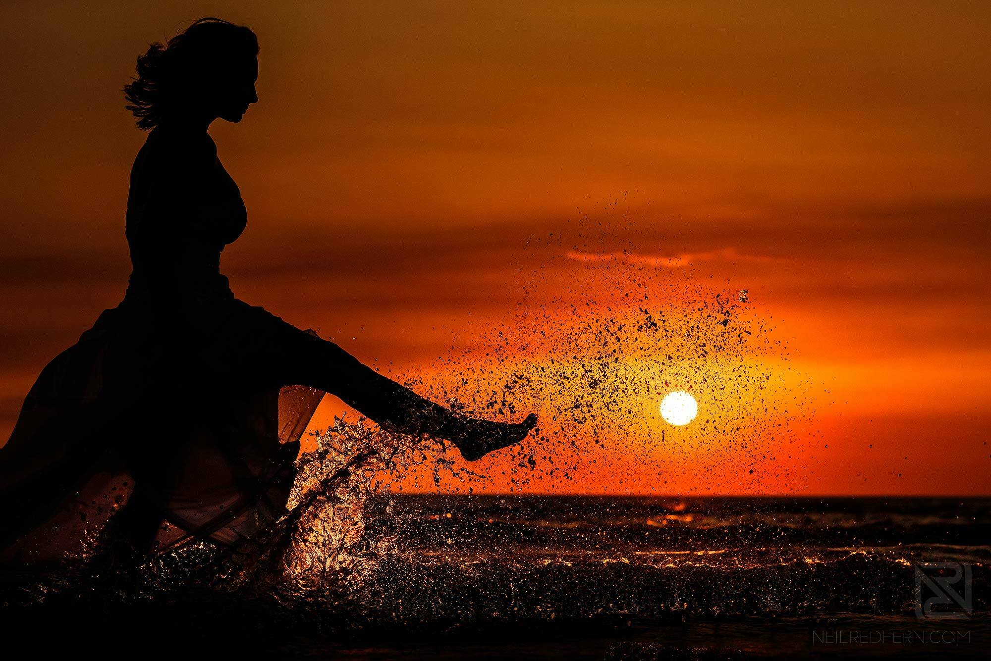 Trash the dress shoot on the beach 7 bride in the sea on trash the dress shoot