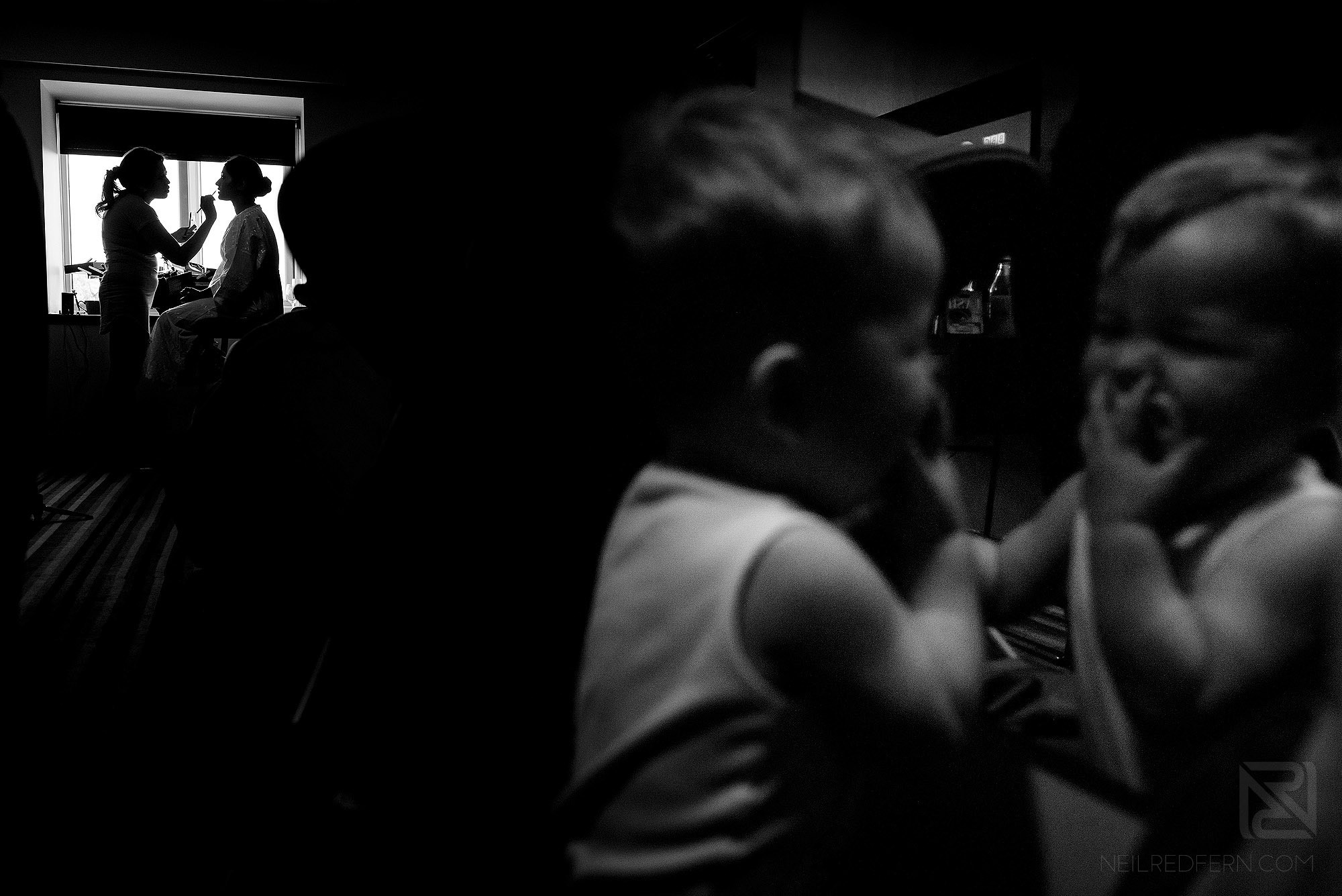 creative photograph of morning wedding preparations