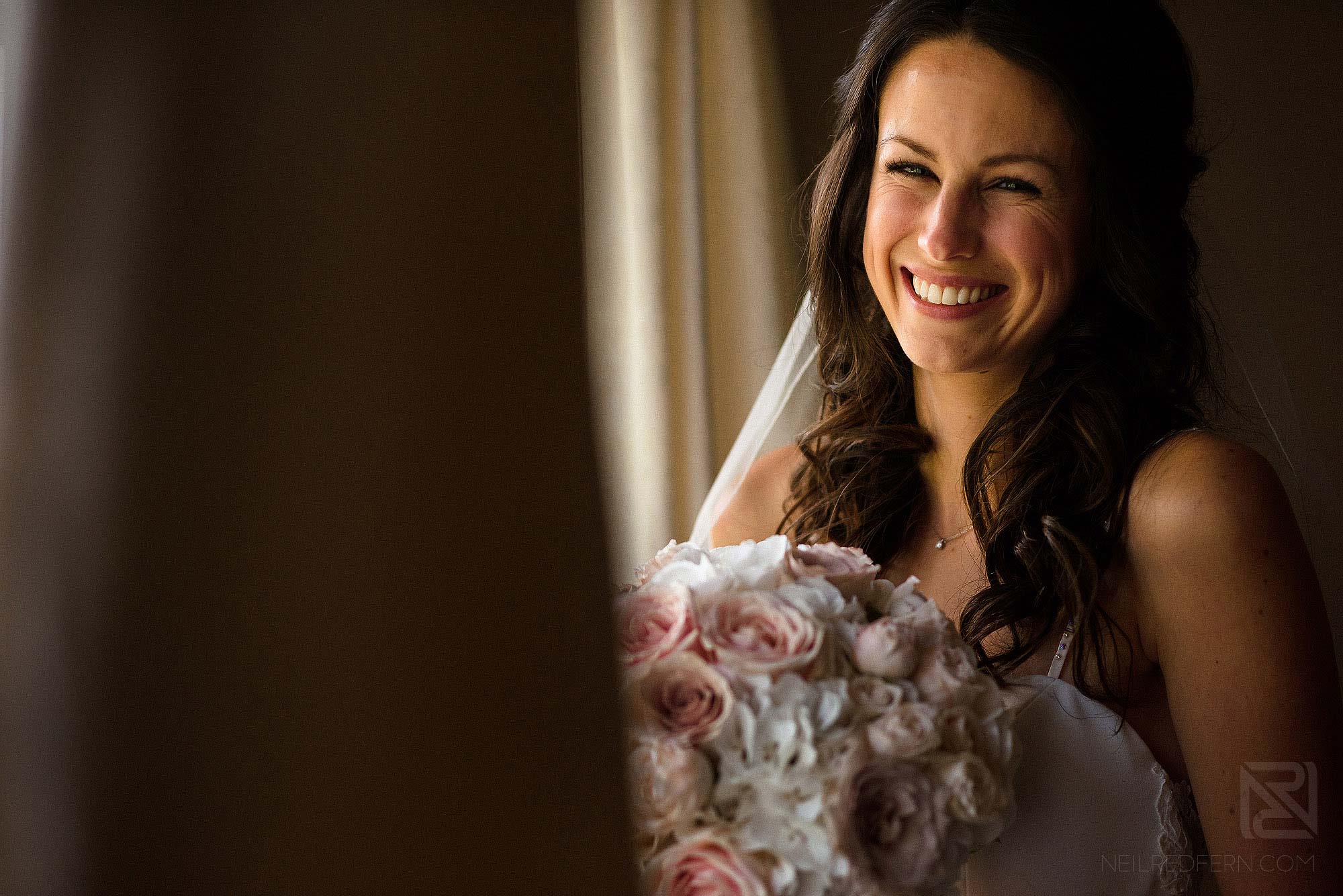 beautiful portrait of happy bride