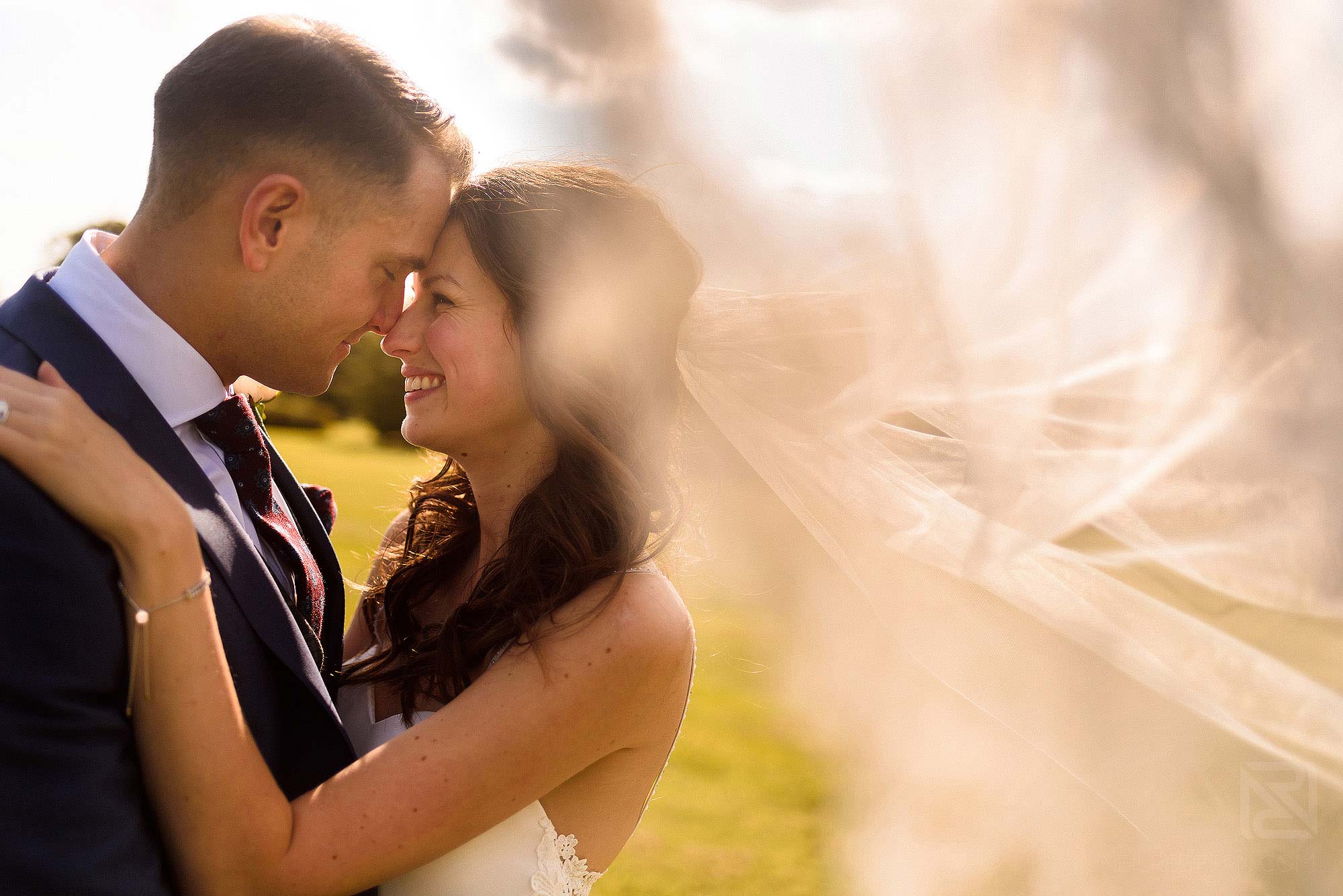 portrait of smiling newlyweds 
