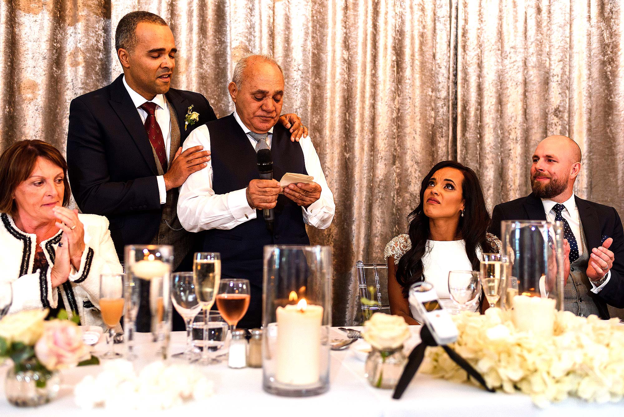 emotional moment during father of bride wedding speech