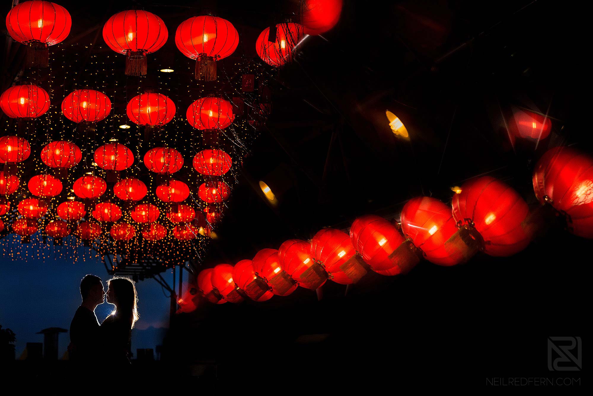 creative OCF photograph of couple in Hong Kong