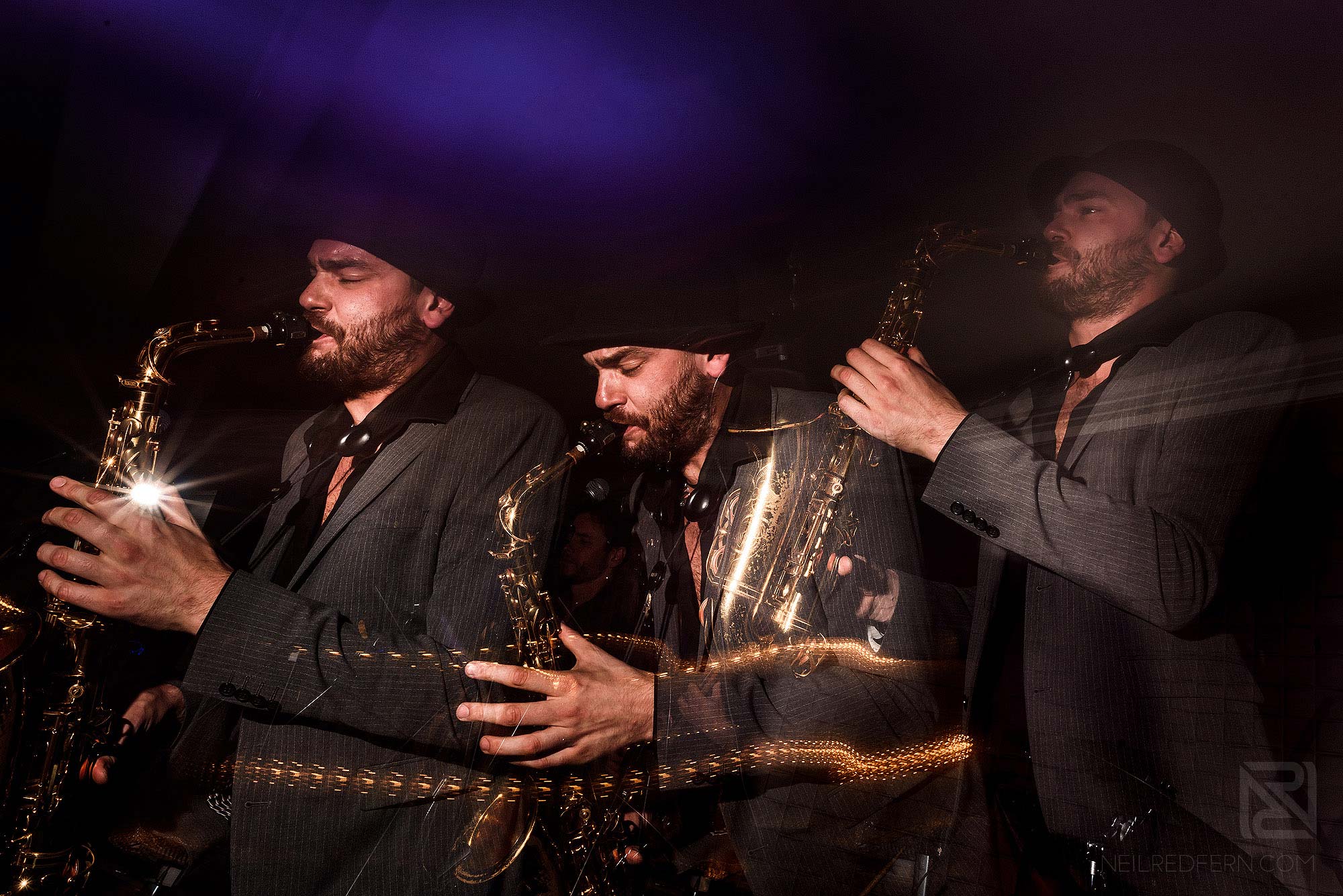 triple exposure during wedding reception