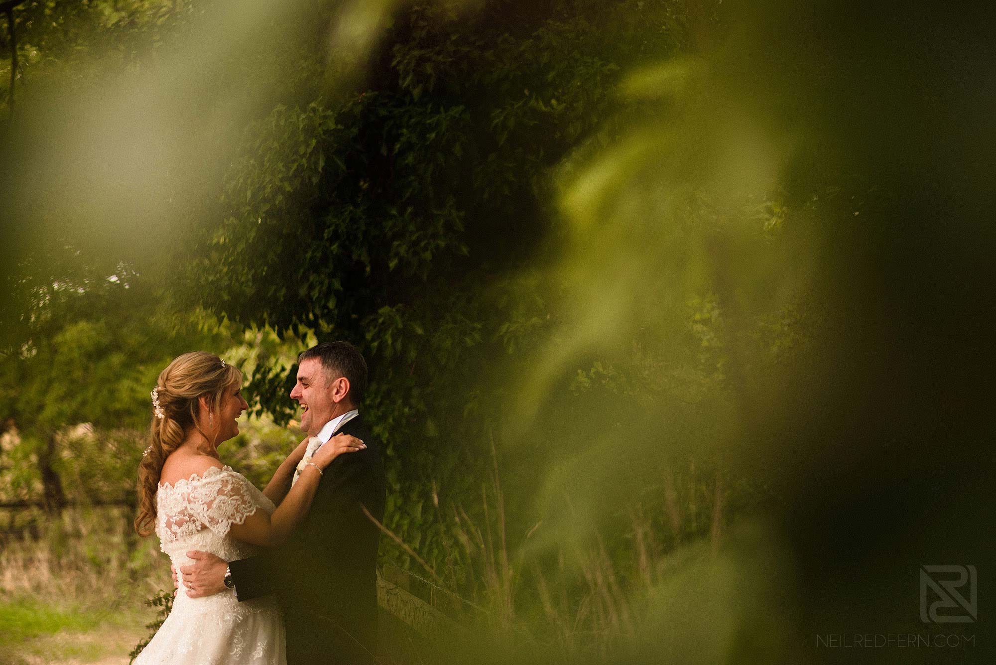 bride and groom portrait at The Villa Wrea Green in Lancashire