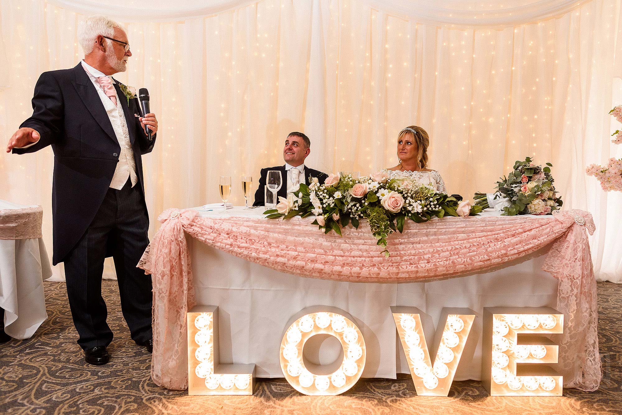 best man giving wedding speech at The Villa Wrea Green