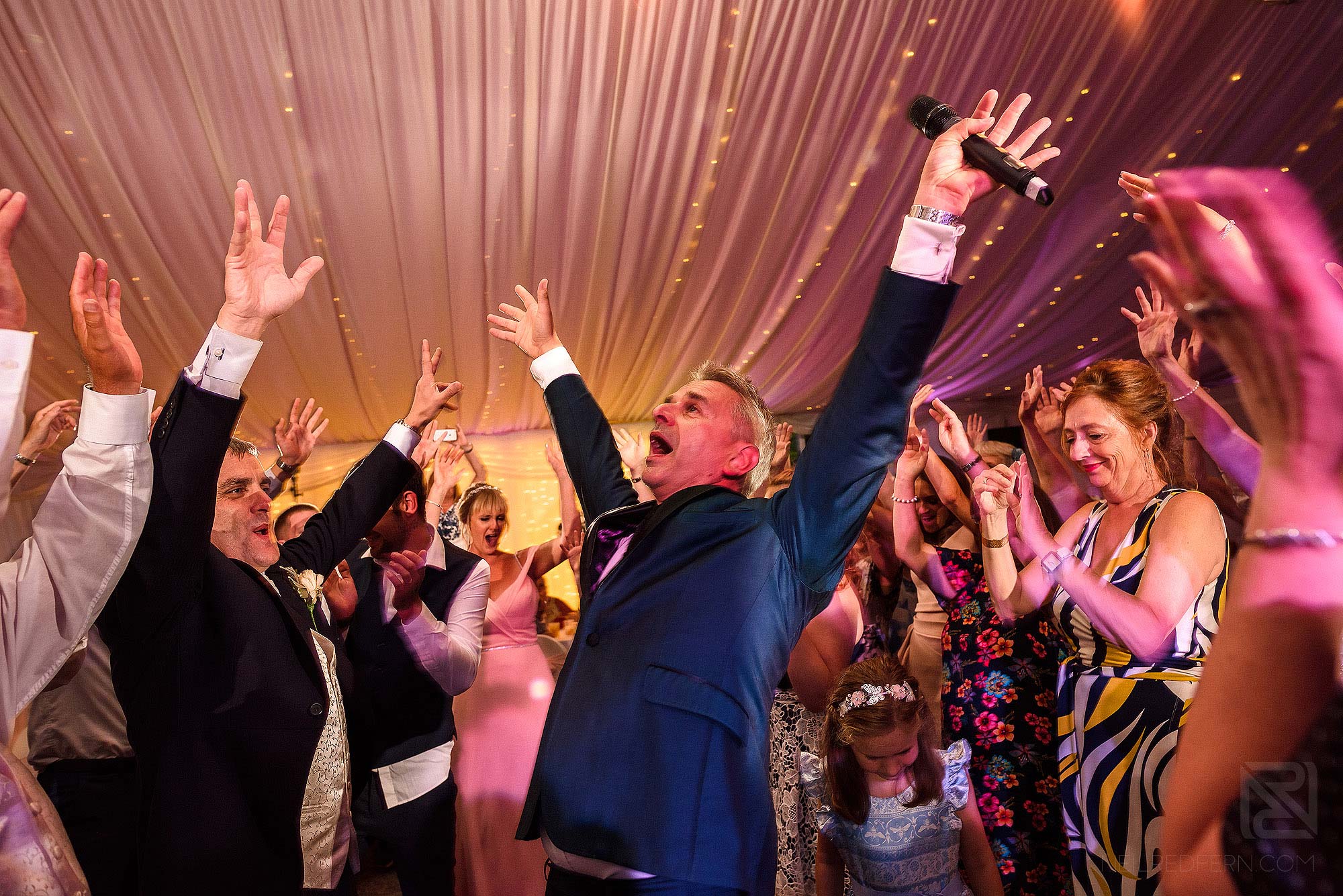 Paul Guard entertaining wedding at The Villa Wrea Green