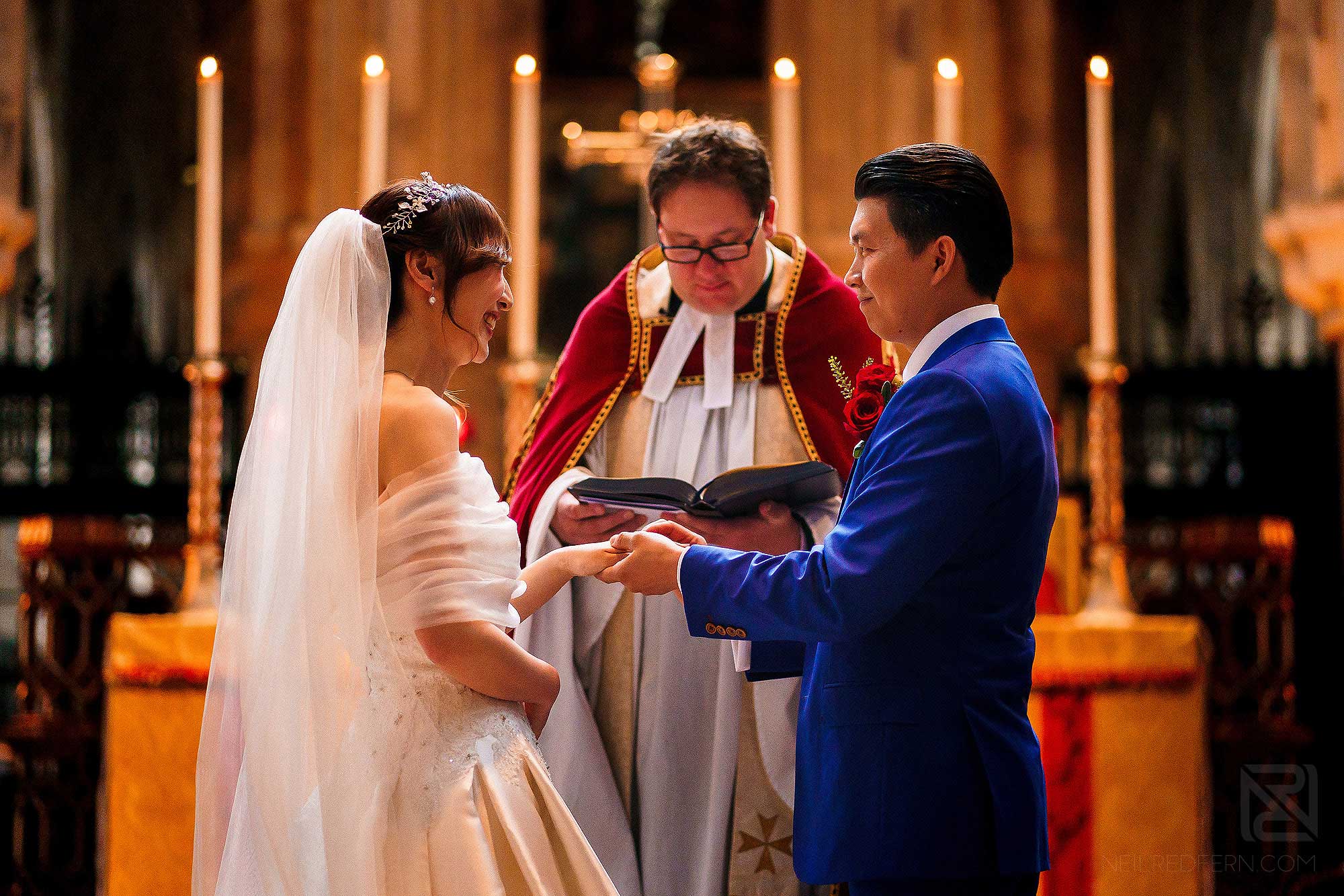 wedding vows at St Bartholomew the Great in London