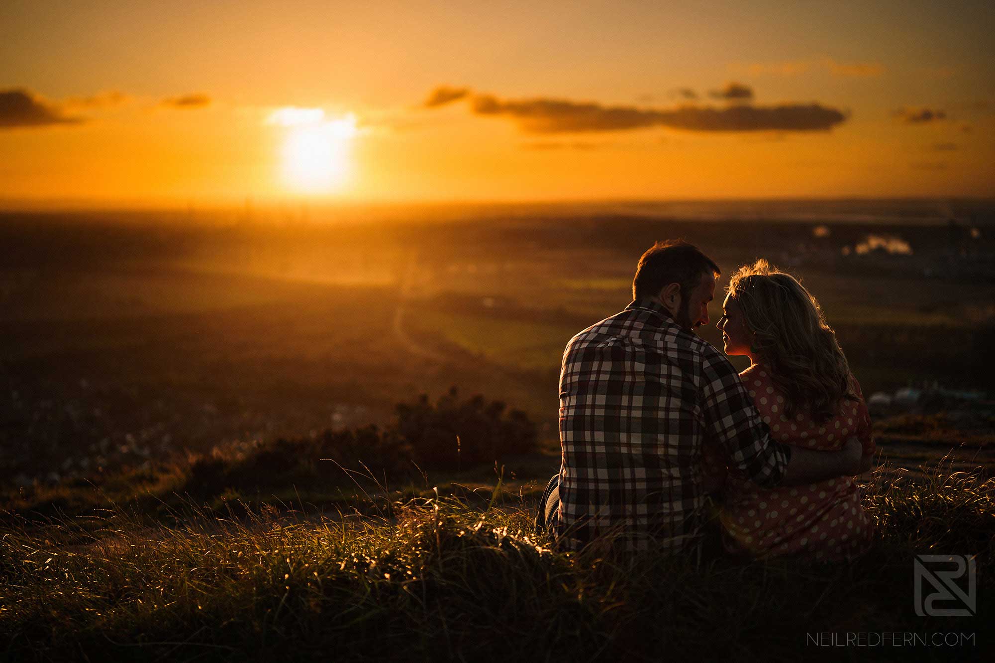Family and couple portrait shoots 1 romantic photograph of couple relaxing at sunset in cheshire